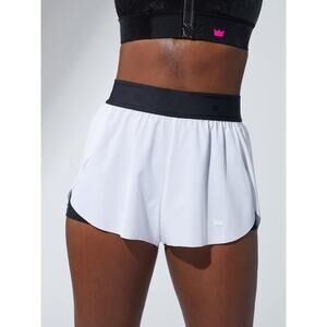 Shefit Running Short White NWT Large Luxe Flowy Stretch Waist Lighteight Bottom